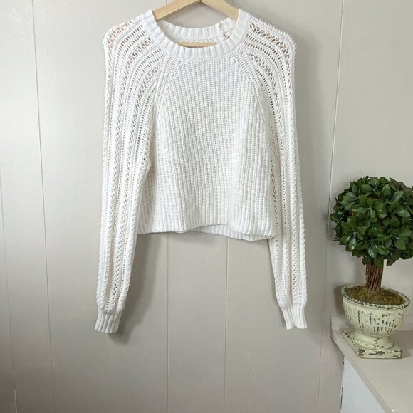 American Eagle Outfitters Sweaters - American Eagle Ivory Knit Crop Sweater Size X-Small